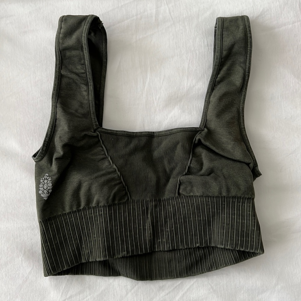 Free People / FP Movement Good Karma Square Neck Bra - Green - XS/S